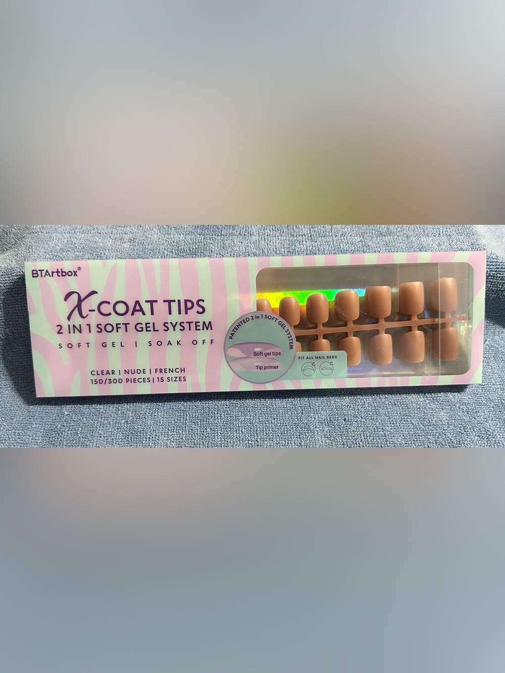 BTArtbox X-Coat Tips Brown XS Square Soft Gel Nail Tips – 150 PCS